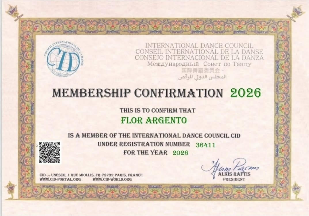 Flor Argento Tango Tango Dancer. Member of CID UNESCO. Teacher. Curator and Producer.